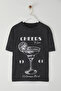 Antrasit Kalın Pamuklu Yıkamalı Baskılı Oversize/Geniş Kalıp Örme T-shirt TWOSS25TS00103 - 5