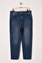 Koyu Mavi Yüksek Bel Destroy Detaylı Esnek Skinny Jeans TBBSS25CJ00011 - 5