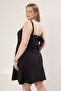 Black Finike Woven Plus Size Dress - 3