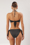 Antrasit Simli Drapeli Straplez Kaplı Regular Normal Bel Bikini Takımı TBESS25BT00097 - 4