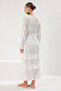White Maxi Woven Ruffled Kimono&Kaftan Tbess25Km00024 - 5