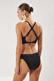 Siyah Aksesuarlı Üçgen Kaplı Regular Normal Bel Bikini Takımı TBESS25BT00105 - 4