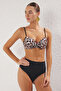 Leopar Desenli Balconette Kaplı Regular Yüksek Bel Bikini Takımı TBESS25BT00124 - 7