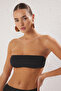 Siyah Straplez Kaplı Bikini Üstü TBESS25BU00028 - 2