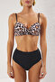 Leopar Desenli Balconette Kaplı Regular Yüksek Bel Bikini Takımı TBESS25BT00124 - 8