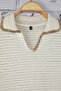 Ecru Regular Textured Knitwear Polo Neck T-Shirt Tmnss25Po00027 - 4