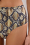 Yılan Desenli Hipster Yüksek Bel Bikini Altı TBESS21BA0057 - 3