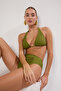 Haki Üçgen Bağlama Detaylı Kaplı Basic Bikini Üstü TBESS25BU00040 - 7
