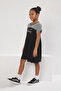 Black Midi Striped Knitted Dress Tkdss25El00059