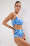 Çiçek Desenli Tünelli Bralette Kaplı Bikini Üstü TBESS22BU0046
