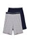 Lacivert- Gri Regular Fit 2'li Örme Şort TMNSS25SR00045 - 11