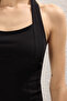 Siyah Boyundan Bağlamalı Fitted/Vücuda Oturan Örme Bluz TWOSS25BZ00019 - 3
