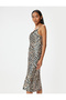 Women's Beige Print Dress 4Sak80144Fw - 2