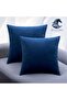 Set of 2 Soft Velvet Decorative Square Throw Pillow Case Pillowcases 45X45 cm - 3