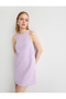 Pearl Mini Dress Halter Neck Sleeveless Lined Pocket