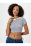 Crop T-Shirt Short Sleeve Crew Neck Slim Fit - 2