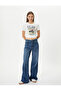 Printed Crop T-Shirt Short Sleeve Crew Neck Cotton - 2