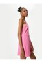 Linen Blended Mini Salopet - Strappy Halter Collar Jumpsuit - 2