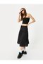 Waist-Seated Midi Skirt A-Line Comfortable Fit Standard Waist