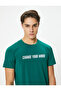 Sports T-Shirt Slogan Printed Crew Neck Short Sleeve