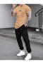 Men's Take It Easy Printed T-Shirt Sweatpants Jogger Comfortable Fit Camel Sweatpants Set New Model