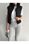women's mock neck zip-up short puffer vest with side pockets - 3