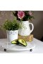 Marble White 19 cm Smoked Bead Legs Coffee Presentation Holder - Oil and Jewelry Stand