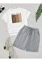 Melanin Printed T-Shirt Short Wide Leg Comfortable Fit Gray Bottom White Top Short Set