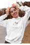 Cat Finger Printed Women's Cotton Long Sleeve Shardonlu 3 Thread Hooded Sweatshirt - 2