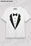 Unisex Oversize Fit Tuxedo Design Printed Tshirt
