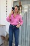 Pink Jacquard Shirt with Long Sleeve Channel - 3