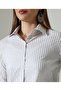 Women's Shiny Stripe Shirt - Woven Fabric, Relaxed Fit, Classic & Trendy Model - 4