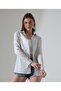 Women's Shiny Stripe Shirt - Woven Fabric, Relaxed Fit, Classic & Trendy Model - 3