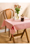 Red Flower Embroidered Tablecloth - 90X90 cm