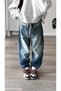 Blue Washed Stitching Detailed Regular Fit Jeans - 3