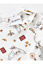 Lcw Eco White Bicycle Collar Printed Short Sleeve Baby Boy Shorts Pajama Set - 4