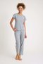 Gray Color Women's Short Sleeve Pajamas Set - 2