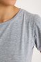 Gray Color Women's Short Sleeve Pajamas Set - 7