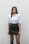 White Polo Collar Padded Shoulders T-Shirt - 2