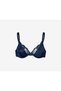 Women Non Padded Underwired Micro Bra, Navy Blue - 2