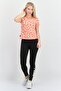 Women Slim Fit Short Sleeves Outdoors Top, Orange - 4