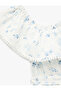 Ruffle Belted Lace Detailed Off Shoulder Sleeveless Floral Dress - 3