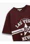 College Printed Cotton Crew Neck Short Sleeve Oversize T-Shirt - 5