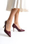 Women's Special Design Thin Heeled Patent Leather Stiletto with Metal Accessories - 5