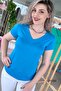 V-Neck Cotton Viscose Tshirt 3Y046