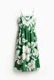 Linen-blend midi dress