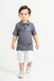 Tarz Lakos Leaf Patterned Adjustable Waist Short Sleeve Shorts 2-Piece Set Children's and Baby Clothing Öze - 3