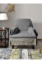 Buldan Work Arms Knitted Single Sofa Armchair Cover 180x150 Large Size 100% Cotton Woven - Anthracite