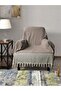 Buldan Work Arms Knitted Single Sofa Armchair Cover 180x150 Large Size 100% Cotton Woven - Brown