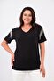 Women's Viscose Blouse with Fringed Sleeves and V-Neck